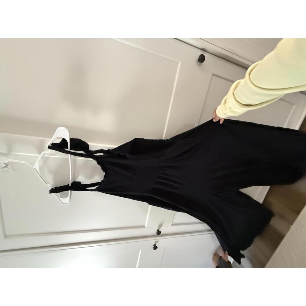 Trendy Black Maxi Dress with Ruffle Straps - AERIE - Picture 2 of 3